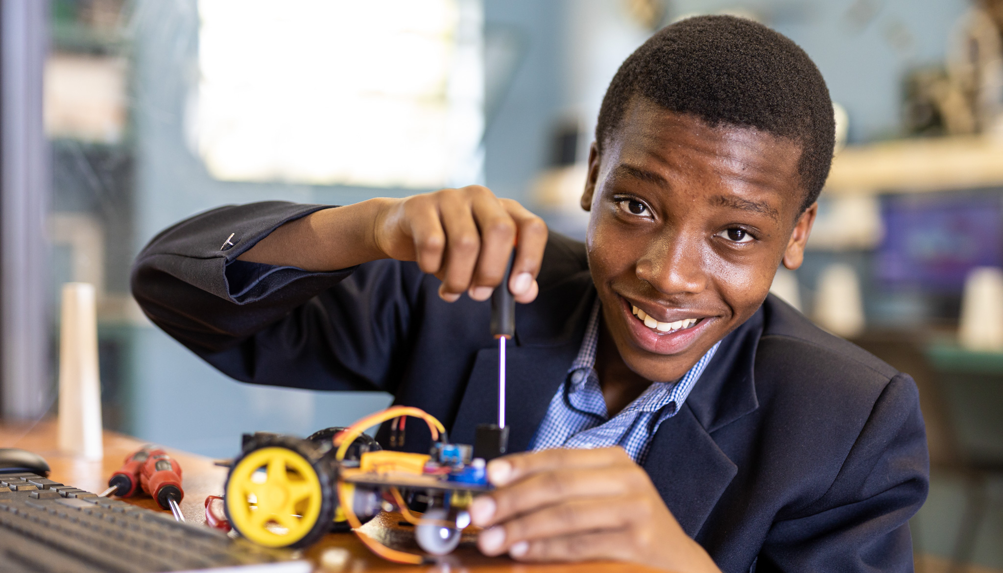 Curro Klerksdorp high school, robotics, happy boy learner